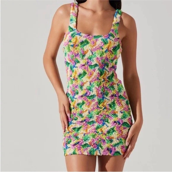 Astr The Label Dolcetto Mini Dress Abstract Print Medium Nwot